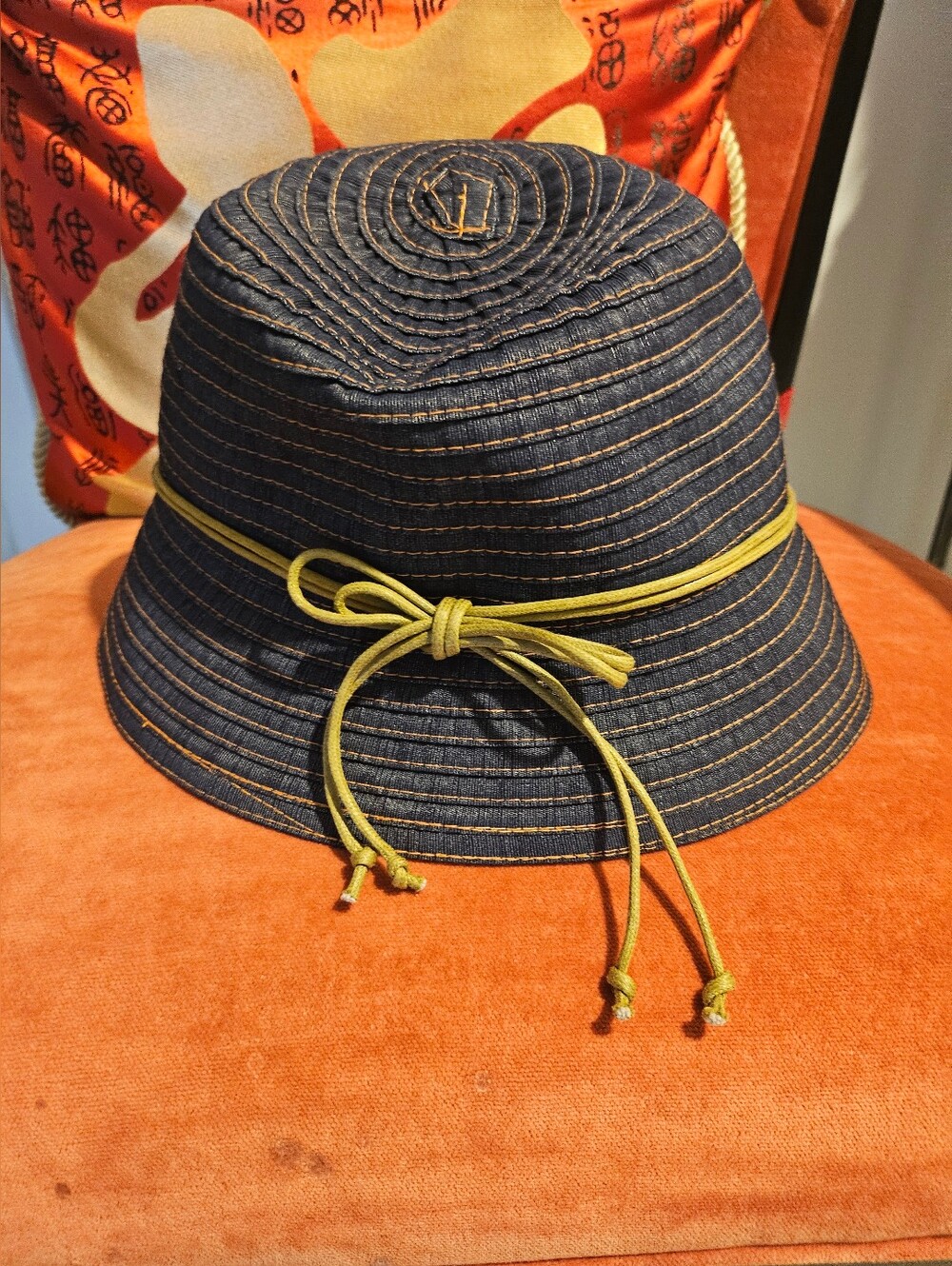 D&Y Navy Bucket Hat with Yellow Cord Accent